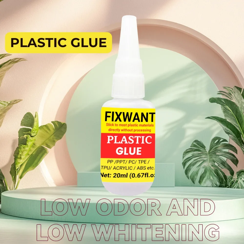 FIXWANT-Colle en Polypropylène Souple et Imperméable, 20ml, Polypropylène, Plastique, Cuir PU, Adhésif PVC pour le Bain