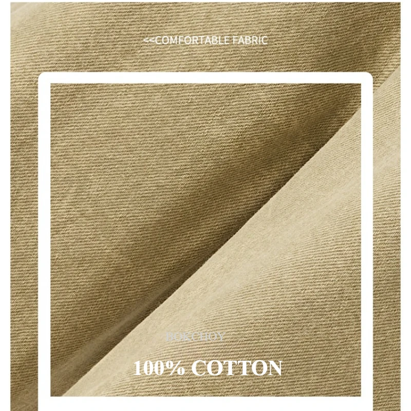 2026 Autumn New Straight Casual Cargo 100% Cotton Pants for Men Clothing Multi-pockets Outdoor Loose Trousers GF258316 view 4