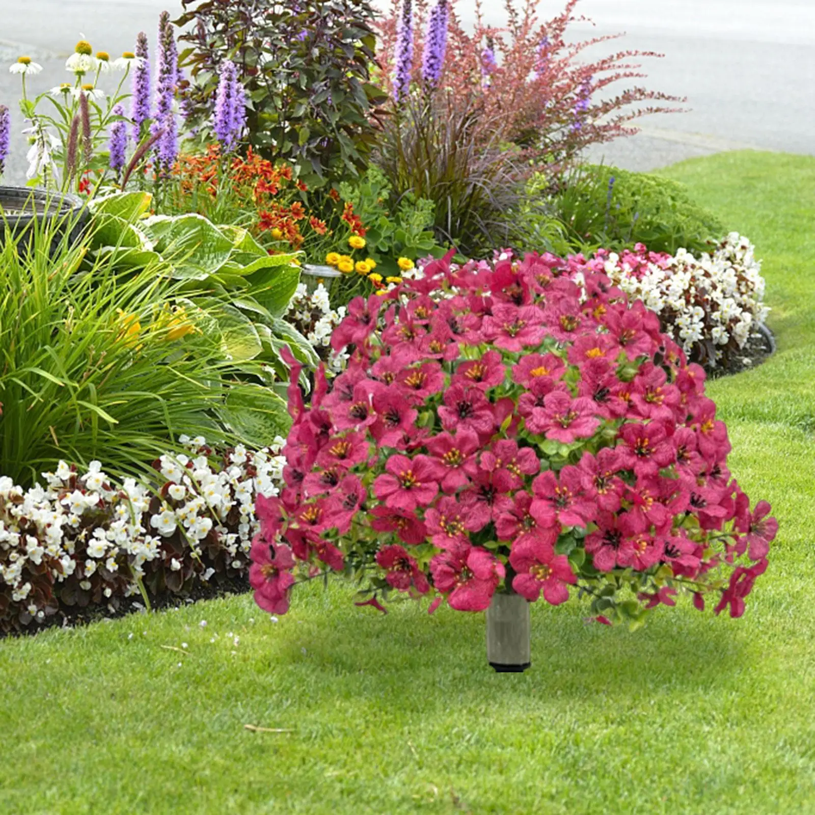 

Artificial Violet Flower Topiary Garden Stake for Backyard Front Porch Decor