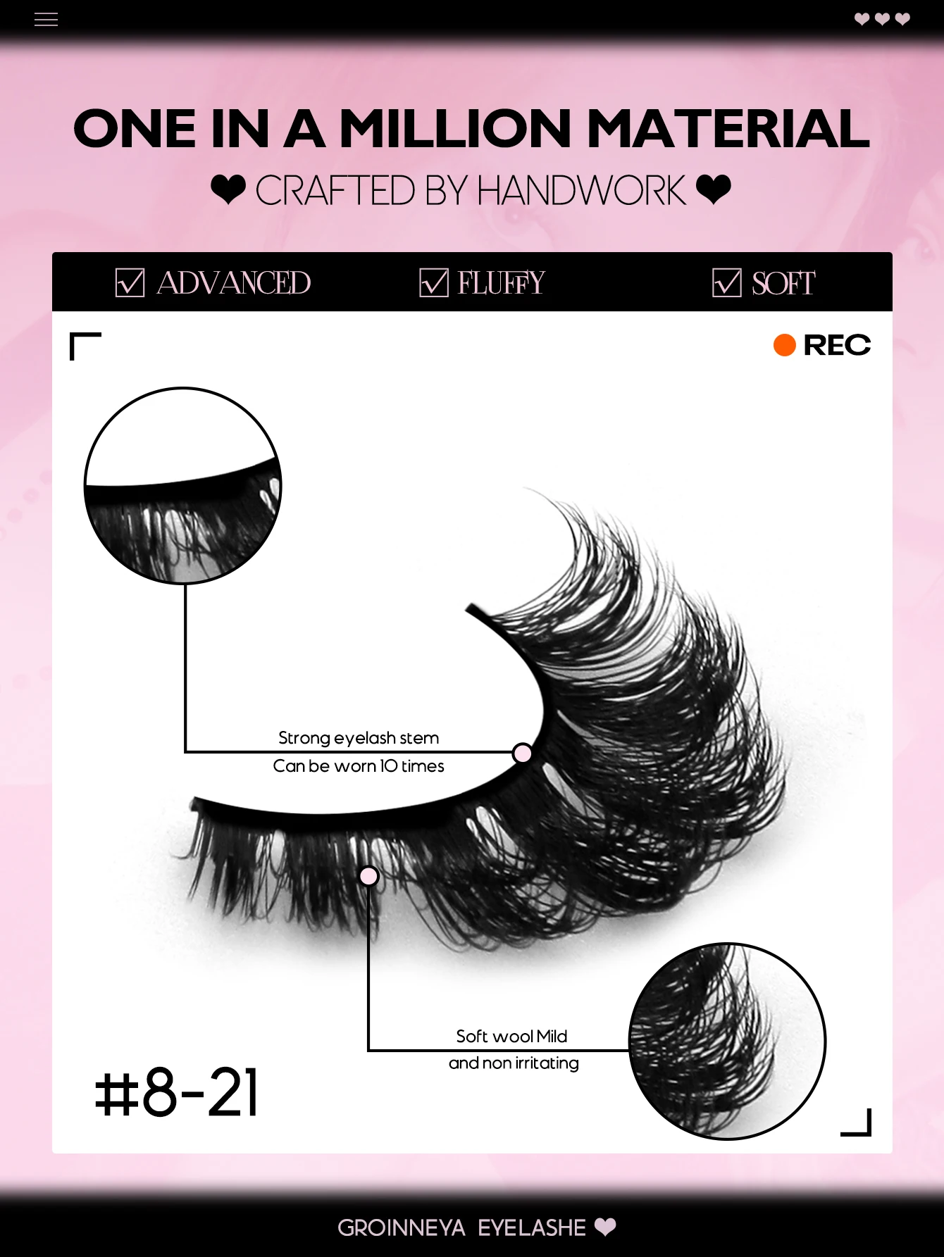 Lasvirey Pestanas postiças tipo olho de gato, pestanas grossas tipo manga, volume 8D, pestanas postiças tipo tira russa, extensão de pestanas postiças de vison falso