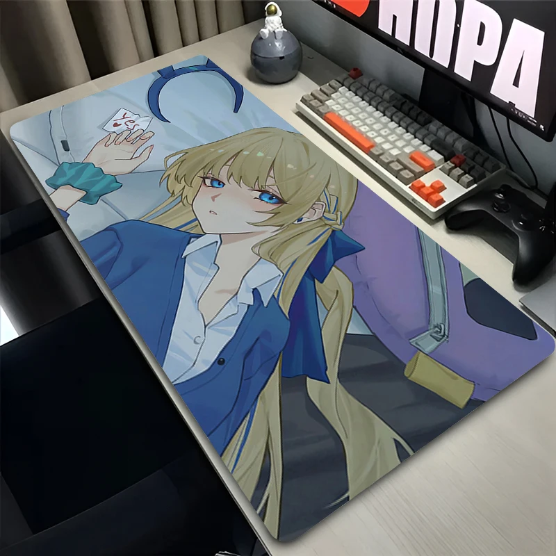 Mouse Pad Computer Gamer PC Accessories HD Mousepad Rubber Non Slip Desk Mat Laptop Gamer Blue Archive Asuma Toki Keyboard Pad