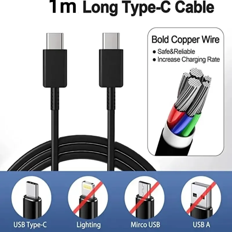 45W Super Fast Charging PD Type C Cable Quick Charge USB Cable 5A For Samsung Galaxy S20 S21 S22 S23 Ultra Plus USB Type C Cable