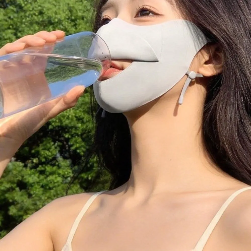 

Nylon Sun-protection Mask Soft Lightweight Design UV-resistant Breathable Veil Elegant Cool-feeling Fabric