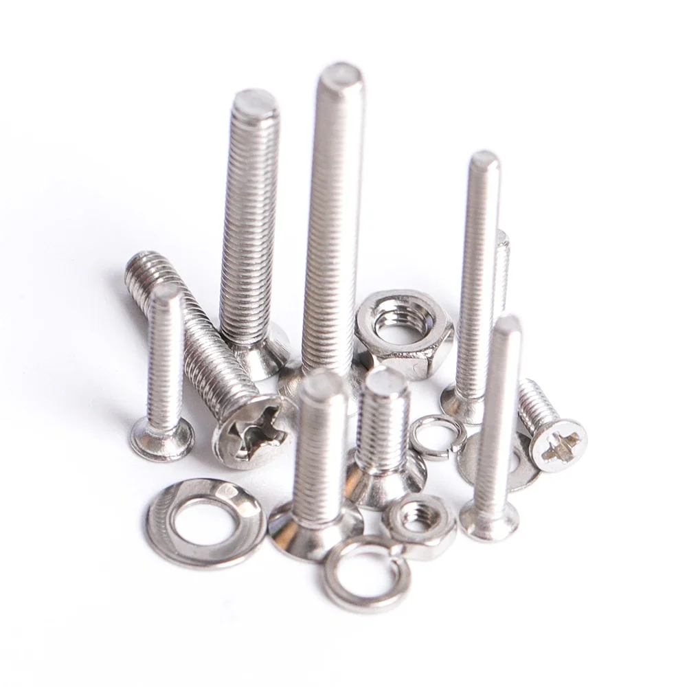 670Pcs M2 M3 Assortment Kit Set Phillips Flat Head Machine Screw Metric Thread Cross Countersunk Bolt Nut Washer Bolts and Nuts