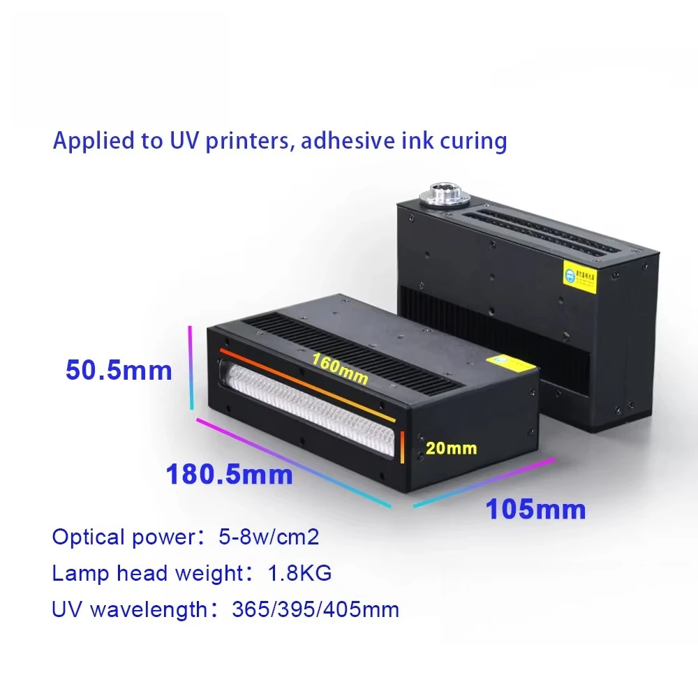 160x20mm  Line Curing Lamp 900W 365/385/395/405nm Fan Cooled 0-100% Dimming CE Certified