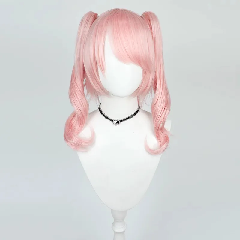 أنيمي مشروع Sekai: المرحلة الملونة Akiyama Mizuki النساء الفتيات طويل الوردي ذيل حصان مقاومة للحرارة الاصطناعية خصلات الشعر المستعار هالوين