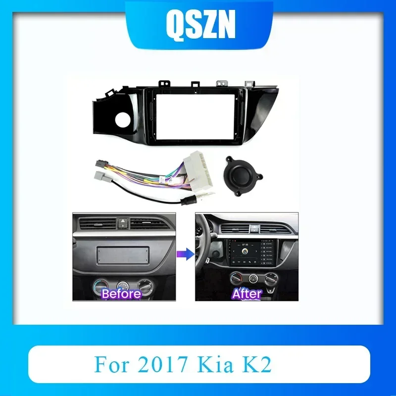 

Android Car Radio Fascia Frame For Kia K2 2016 2017 2018-2020 Optional Cable Dash Fitting Panel Kit For 9inch Host Unit