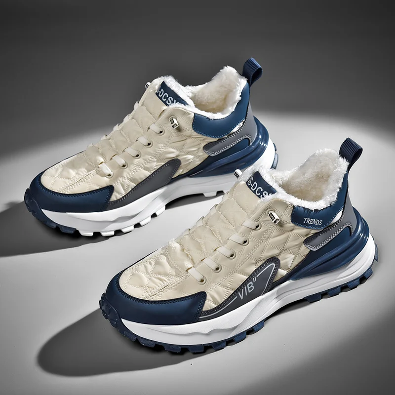 

Men's Winter Running Shoes Thickened Fleece Warm Cotton Basketball Sports Shoes Youth Casual Shoes Rubber Anti-wear Shoes