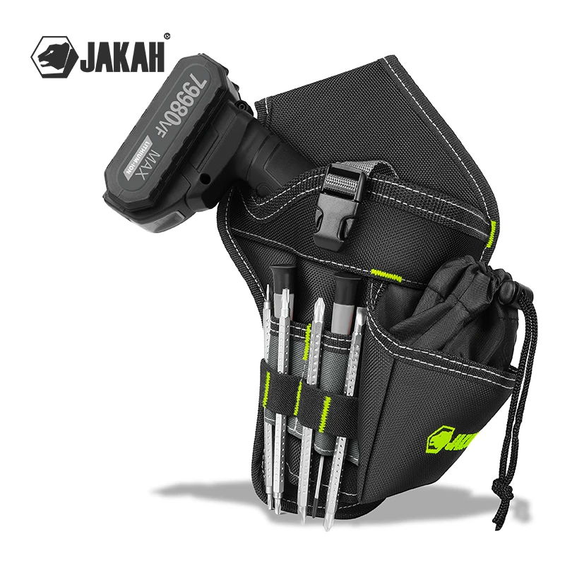 JAKAH Electrician Tool Pouch, Premium Professional Multi-Pocket Utility Bag Organizer, Durable Work Pouch for Men’s Tool Belts