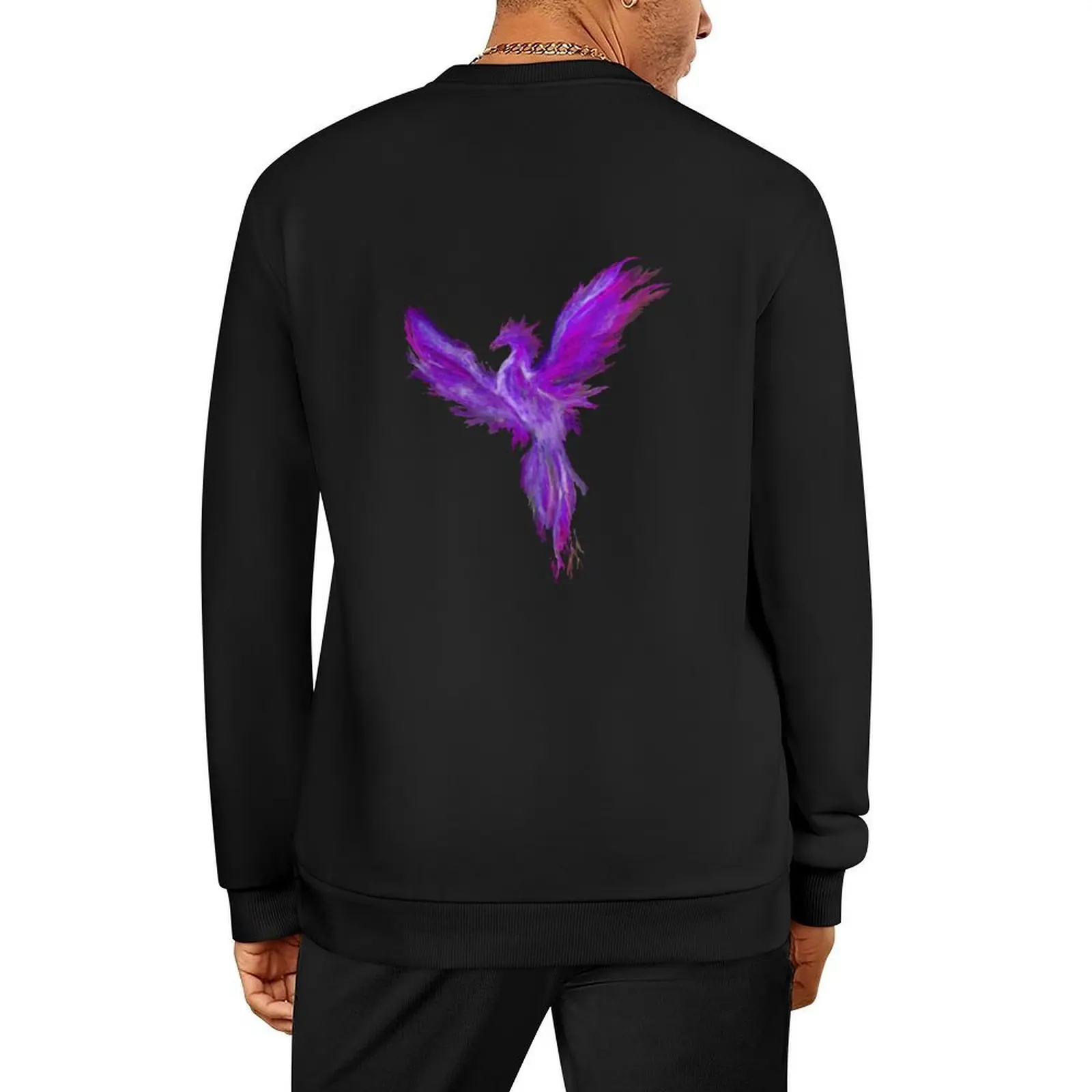 

Purple Pheonix Pullover blouse men's sweat-shirt set anime clothes korean clothes men sweatshirt