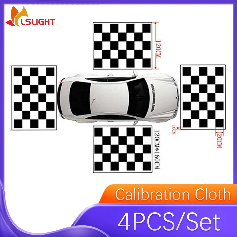 4 Pieces Calibration Cloth Car Camera 3D 360-degree Surround Bird's-eye View System Debugging Cloth Special Car Accessories