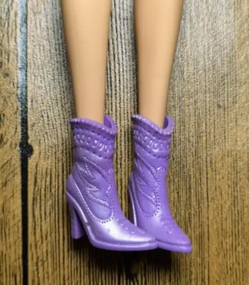 High Heels Puppe flache Füße Schuhe weiße Stiefel Geschenke Zubehör für Ihre 1/6 Barb Puppen TpQ88 – Detail 12