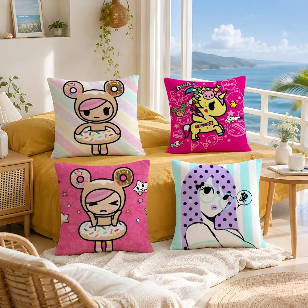 Brand Tokidoki Cushion Cover Throw Pillow Short Plush Fresh Natural Cushion for Living Room Sofa Ornament Present Gift