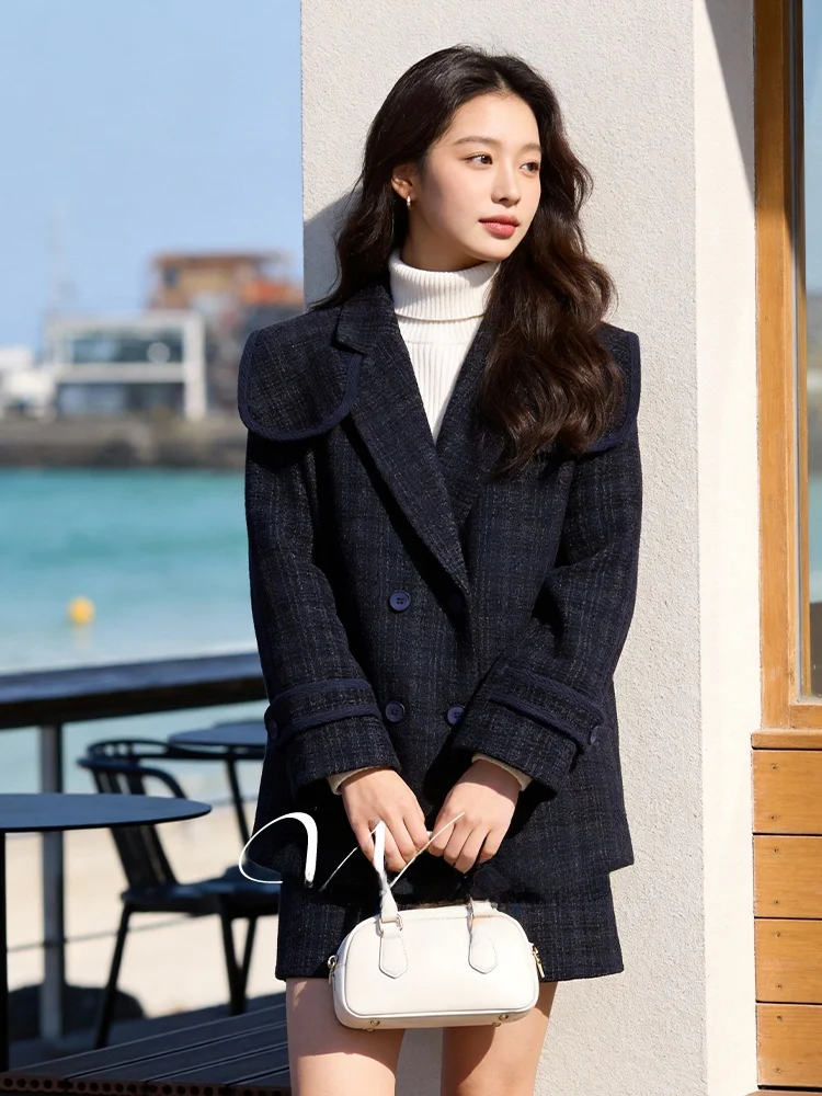 

plus Size Women's Suit Set Spring 2026 Lapel Long Sve High Waist A-Line Skirt Casual Commute Sle Polyester Fiber