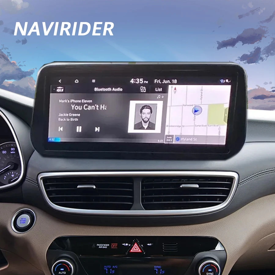 NaviRider 12.3''  Android 13 IPS Screen Car Music Stereo For HYUNDAI TUCSON IX35 2018-2020 GPS Navig Multimedia Video Speaker