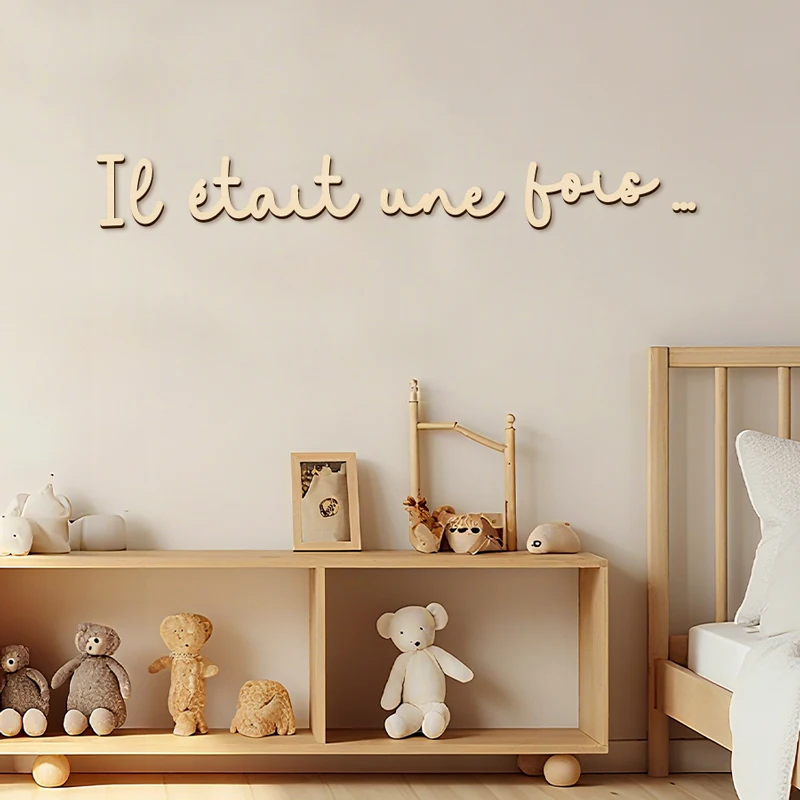 NUBECOM Once Upon A Time Sign Wooden Wall Stickers Wall Decor Wall Stickers Wood Lettering for Reading Room Wall Decorations