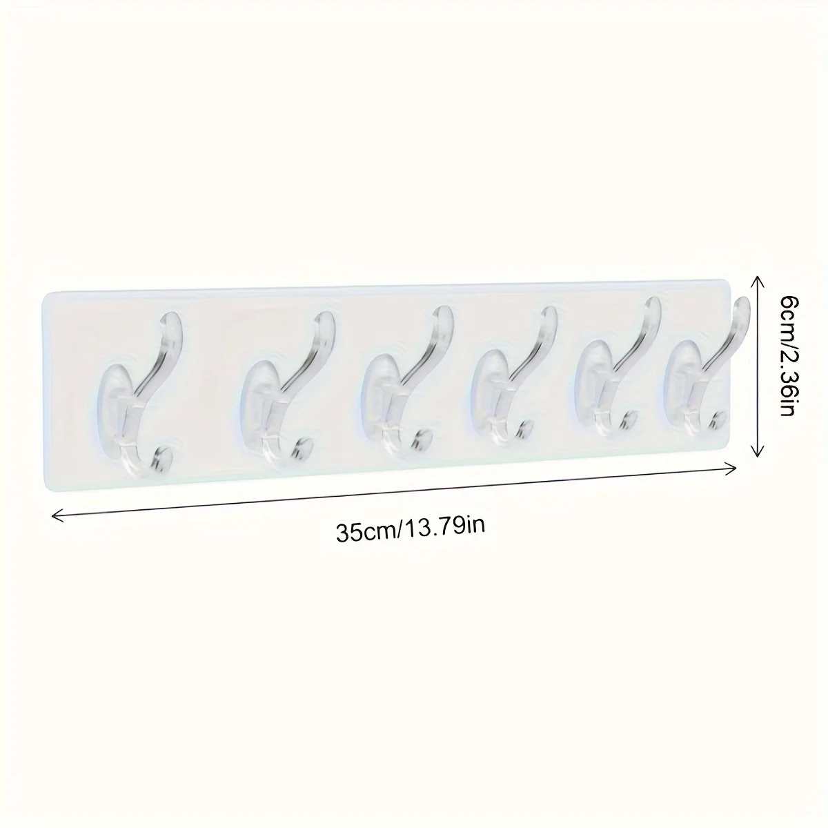 Transparent adhesive 6 hook Sticker 17 S593d041397dc4aacad8dfd9977900324t