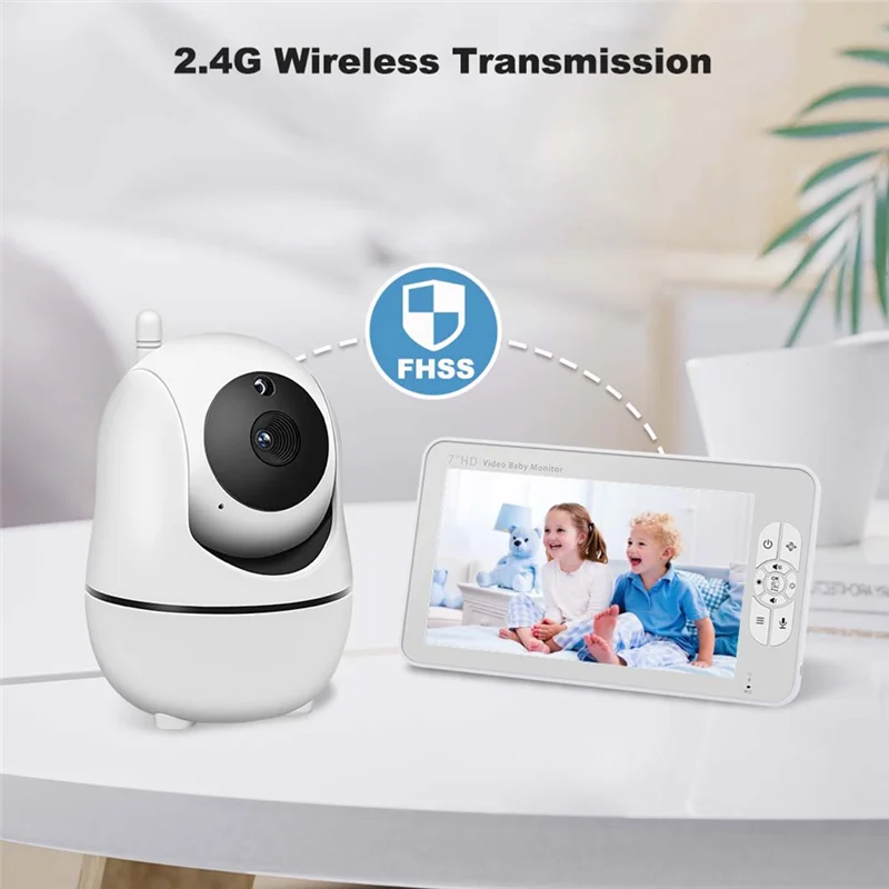 ABRE-5 Inch Video Baby Monitor Indoor Two-Way Audio Mother Kids Surveillance 2.4G Mini PTZ Home Security Cam