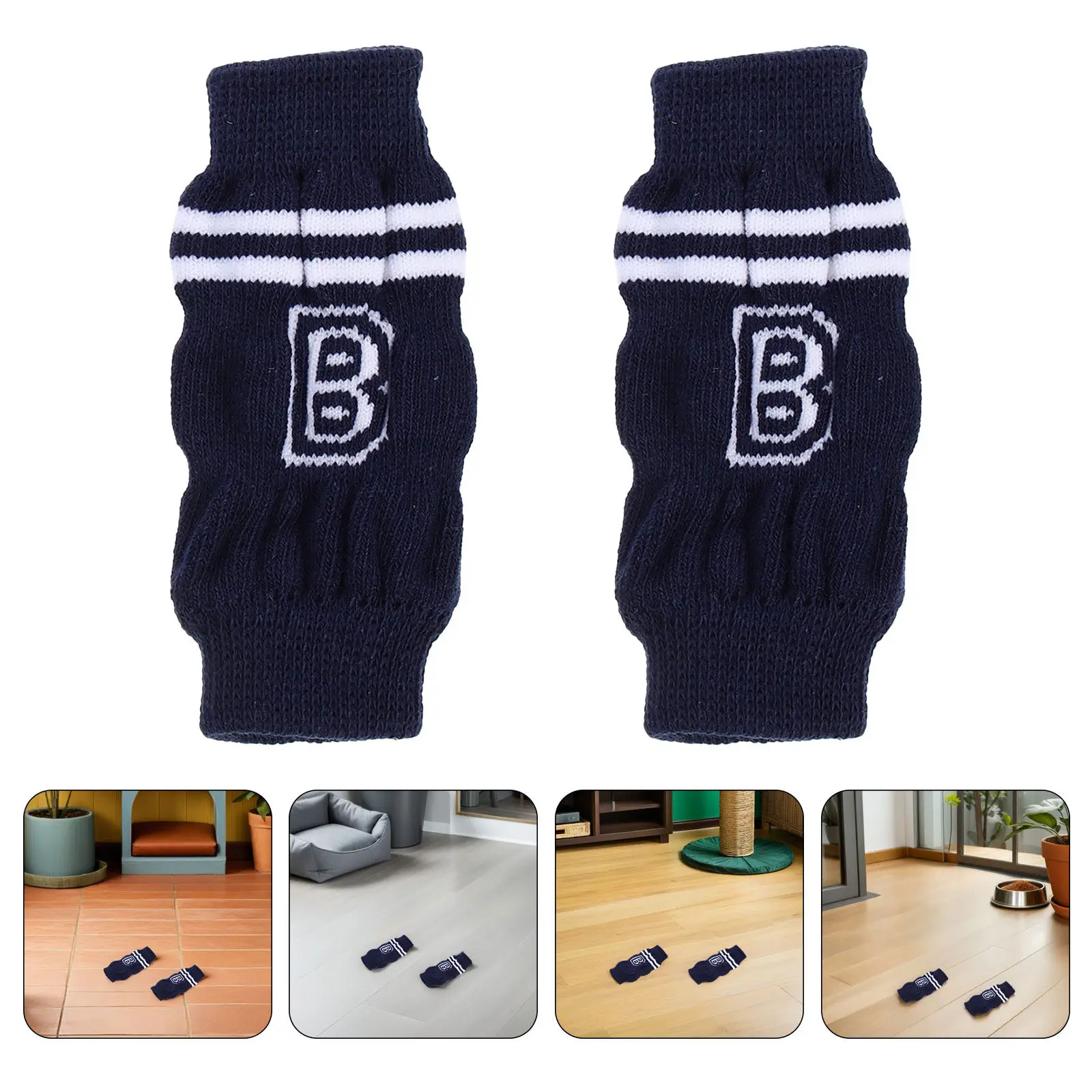 

4pcs Cartoon Pet Socks Puppy Paw Protector Non-Slip Dog Leg Warmer Protective Leg Covers Cat Dog Socks for Indoor & Outdoor