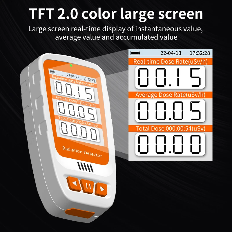 Geiger Counter Nuclear Radiation Detector Color Display Screen Personal Dosimeter Detector Beta Gamma X-Ray Radial Tester Alarm