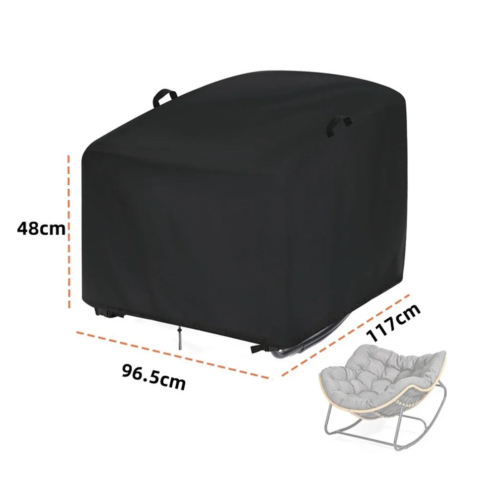 Outdoor Seating Cover Featuring PVC Coated Oxford Fabric and Silver Reflective Lining for Sun and Rain Defense