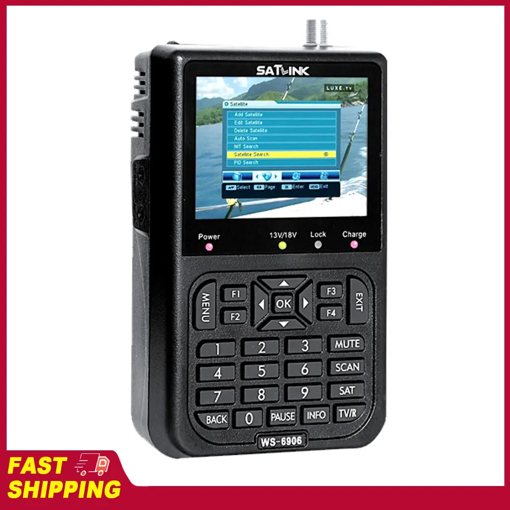 

SATLINK WS6906 High Clarity satellite finder Tool 3.5in Portable LCD Display Data Digital Satellite Signal Finder Meter Tools