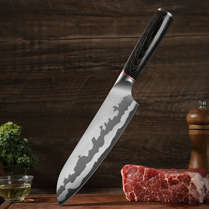 

Chefs Cleaver Knife Utility Slicing Sushi Barbecue Santoku Kiritsuke Kitchen Knives Handmade Forged Cooking Tools Wood Handle