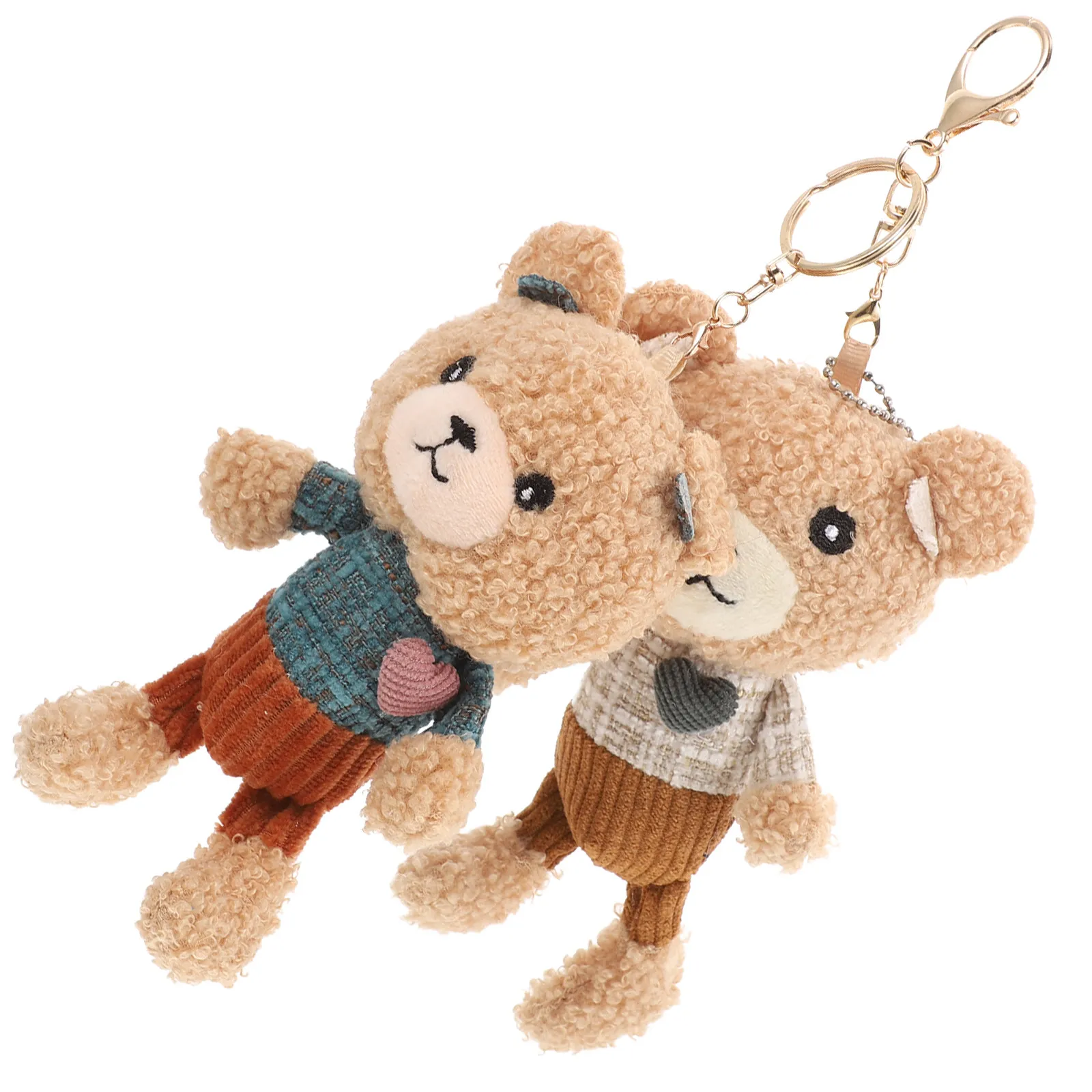 

2 шт. Брелоки-медведи из мягкого материала, креативный мультяшный дизайн, подвески для сумок, аксессуары для рюкзаков, подвески для автомобильных ключей