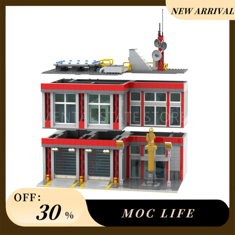 NEUE 2683PCS Angepasst MOC Feuer Station Bausteine Technologie Ziegel DIY Kreative Montage Bildung Spielzeug Urlaub Geschenke