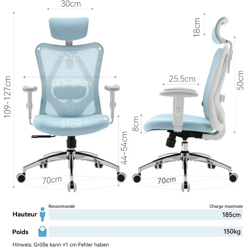 SIHOO M18 Ergonomic Office Chair, Computer Desk Chair with Adjustable Headrest and Lumbar Support