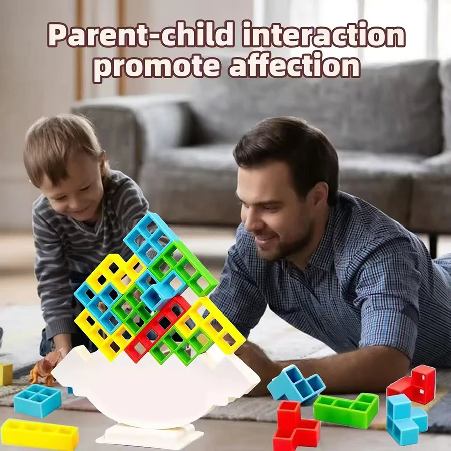16-48ピース テトラタワー バランス スタッキングブロック ゲーム 積み木 ブロック デスクトップトイ ボードゲーム 2人用 家族パーティー 楽しいゲーム キ