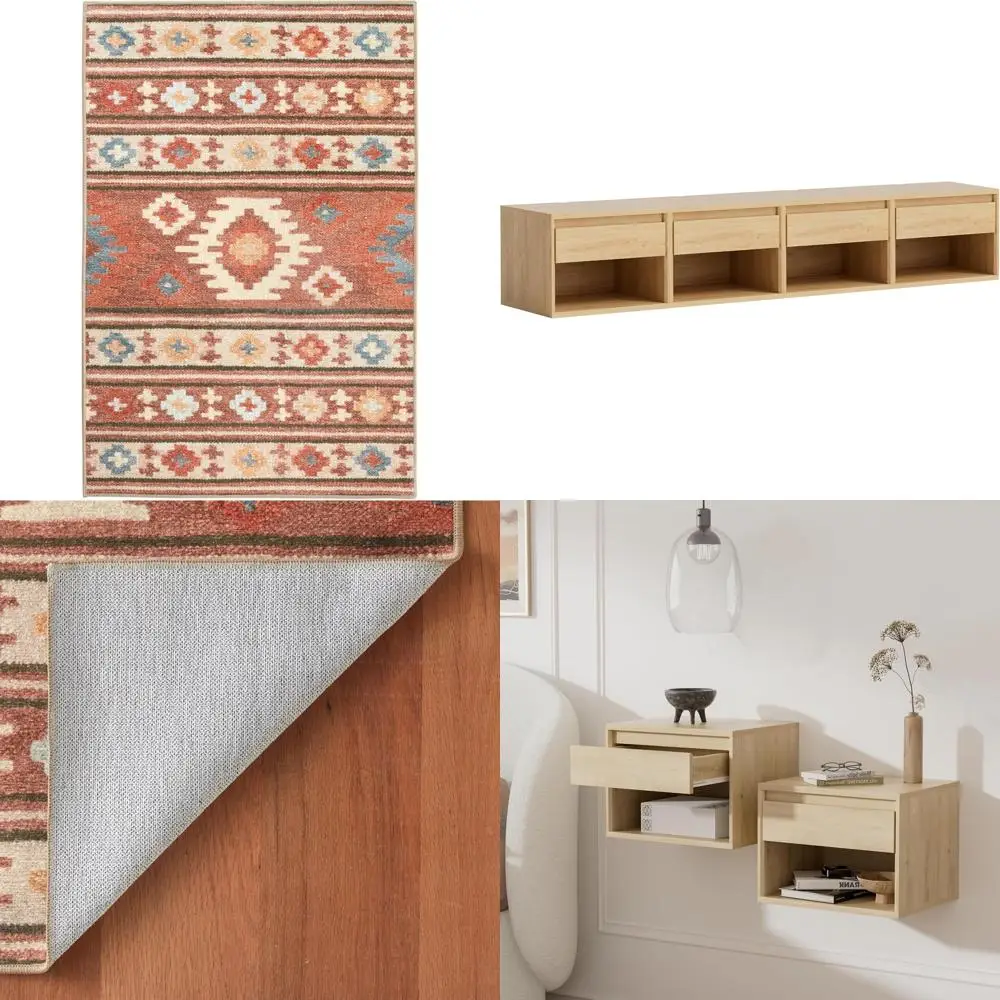 

Machine Washable Area Rug, 4x6 Feet, Natural Geometric Design - Premium Soft, Hotel-Quality, Luxurious Floor Covering