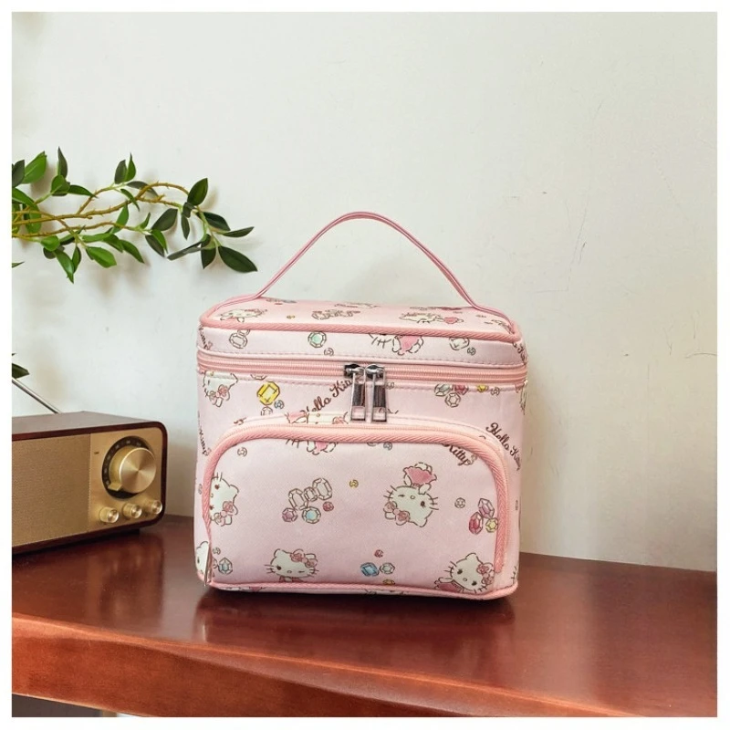 Japanese Style Cartoon Sanrio Makeup Bag Kawaii HelloKitty Multi Functional Storage Bag Home Furnishings view 2