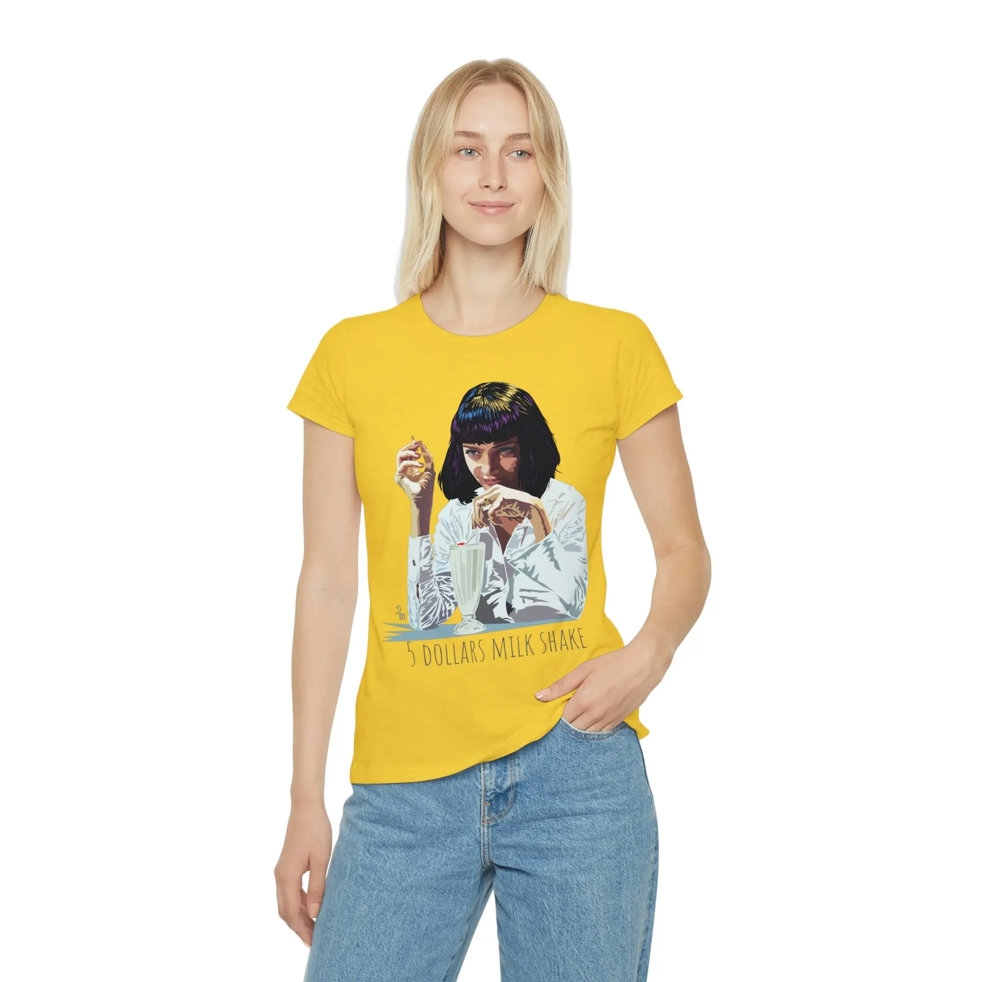 5 Dollars Milk Shake Pulp Fiction Iconic T Shirt Artwork By Italian Artist 2 M