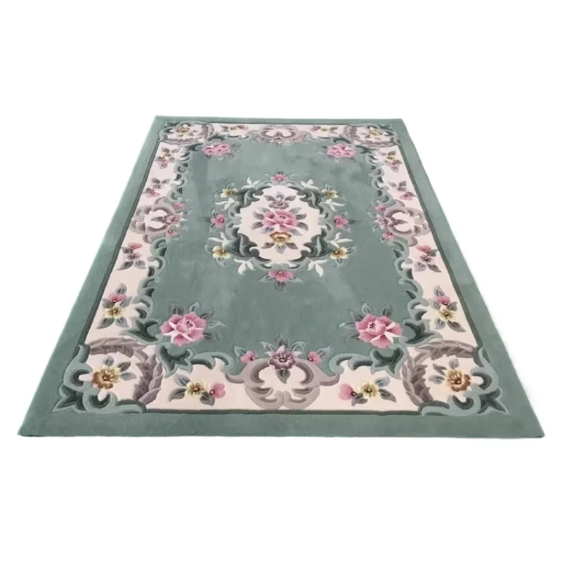 Imported wool living room coffee table bedroom study European home, full cloakroom rectangular green carpet