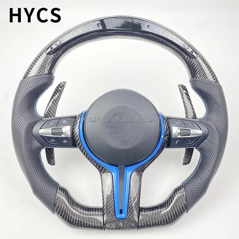 Suitable for  steering wheel F30 F10 3 Series 5 series x5x6 carbon fiber LED steering wheel customization