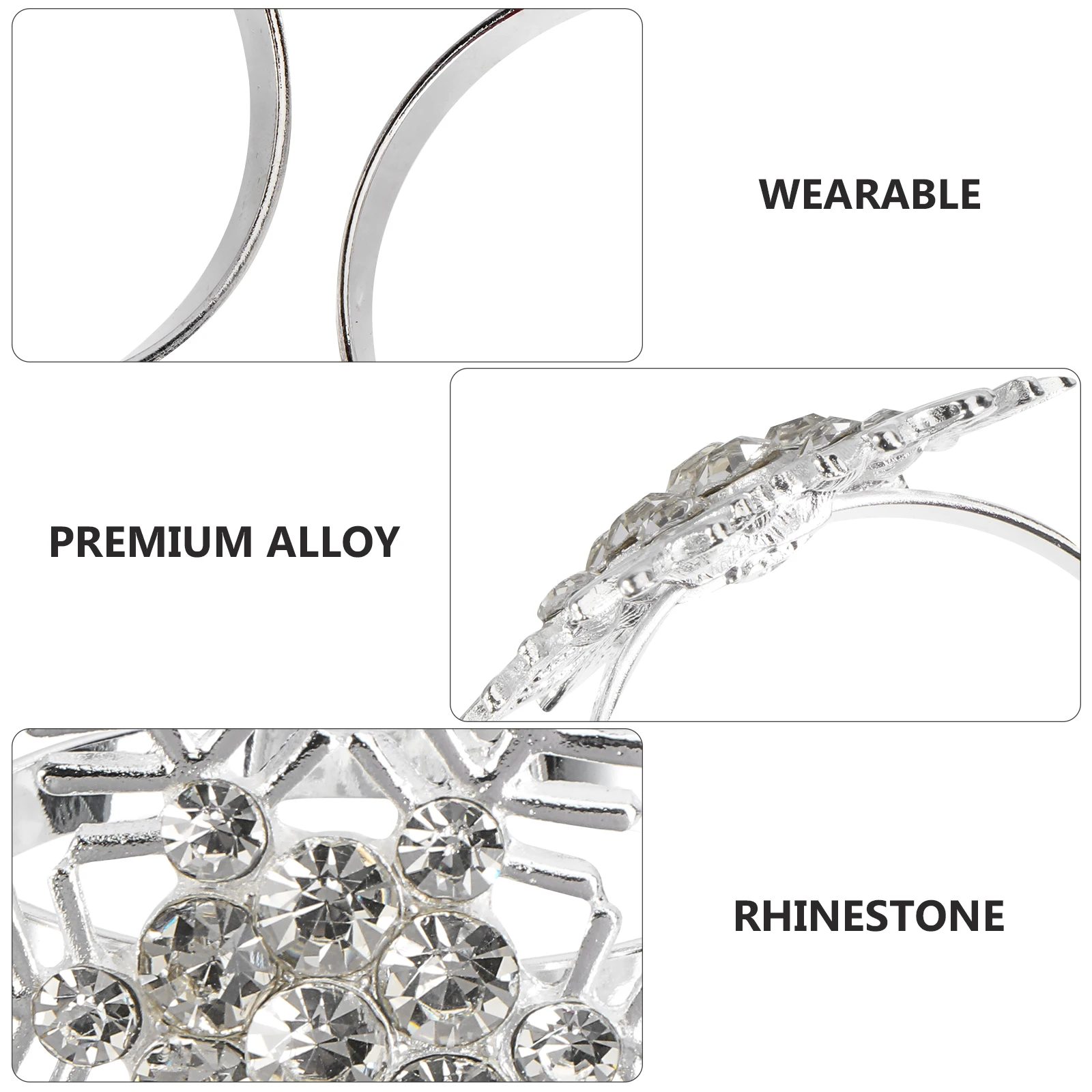 

6 Pcs Napkins Ring Christmas Holders Buckles Party Table Rings Silver Decorative