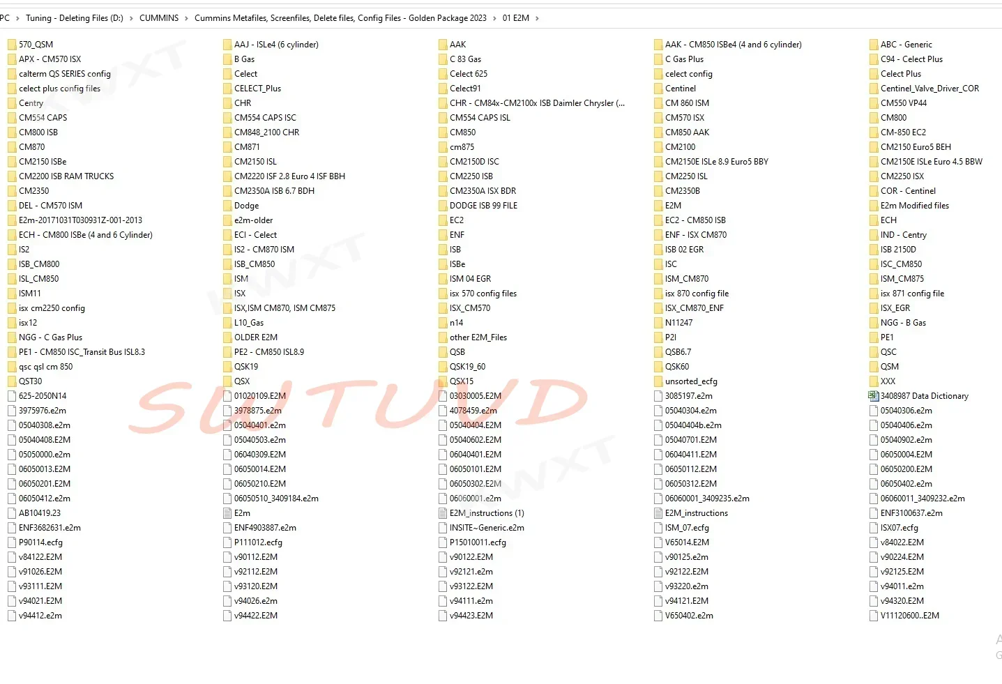 140GB Cumins Metafiles List of Current ECM Calibrations for INSITE Screenfiles, Delete Files, .Config Files .ecfg .e2m