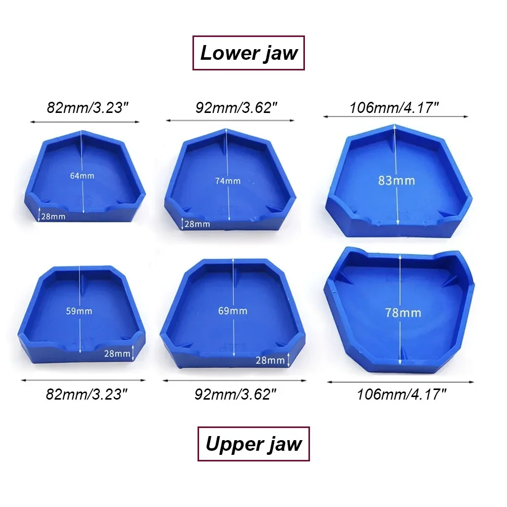 S/M/L 6 PCS/sets of Dental Casting Mold Base Suite Denture Model Gypsum Base Before Silicone Rubber Laboratory Impression Tray