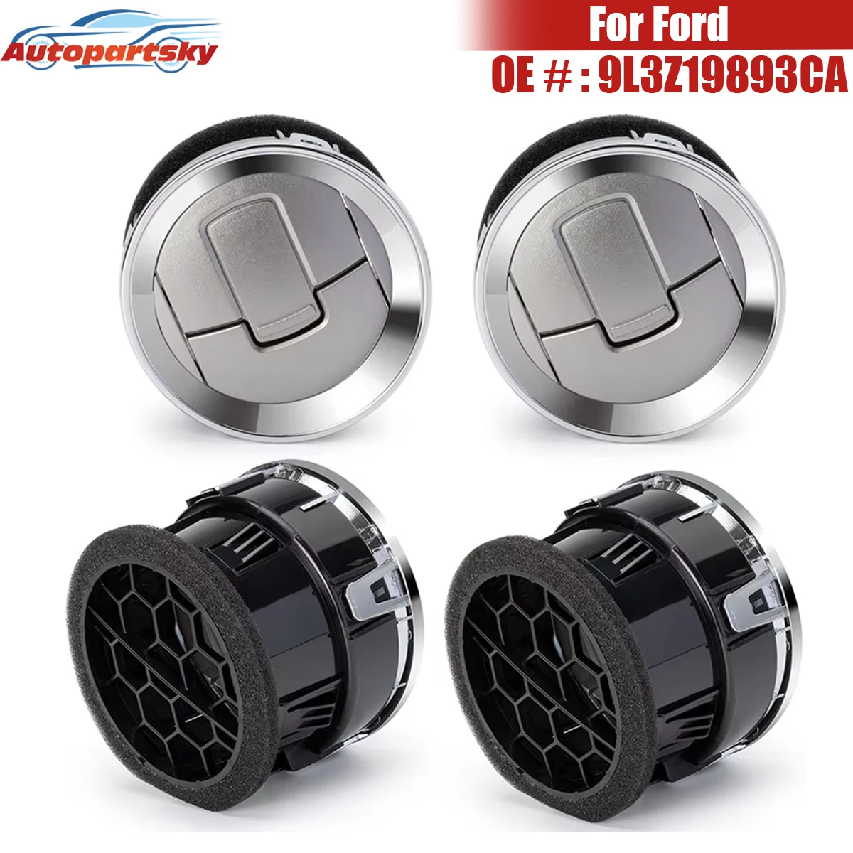 

Автозапчасти, комплект передней панели, хромированный обогреватель переменного тока, вентиляционное отверстие 9L3Z-19893-CA 9L3Z19893CA для Ford F-150 Lobo 2009 2010 2011-2014