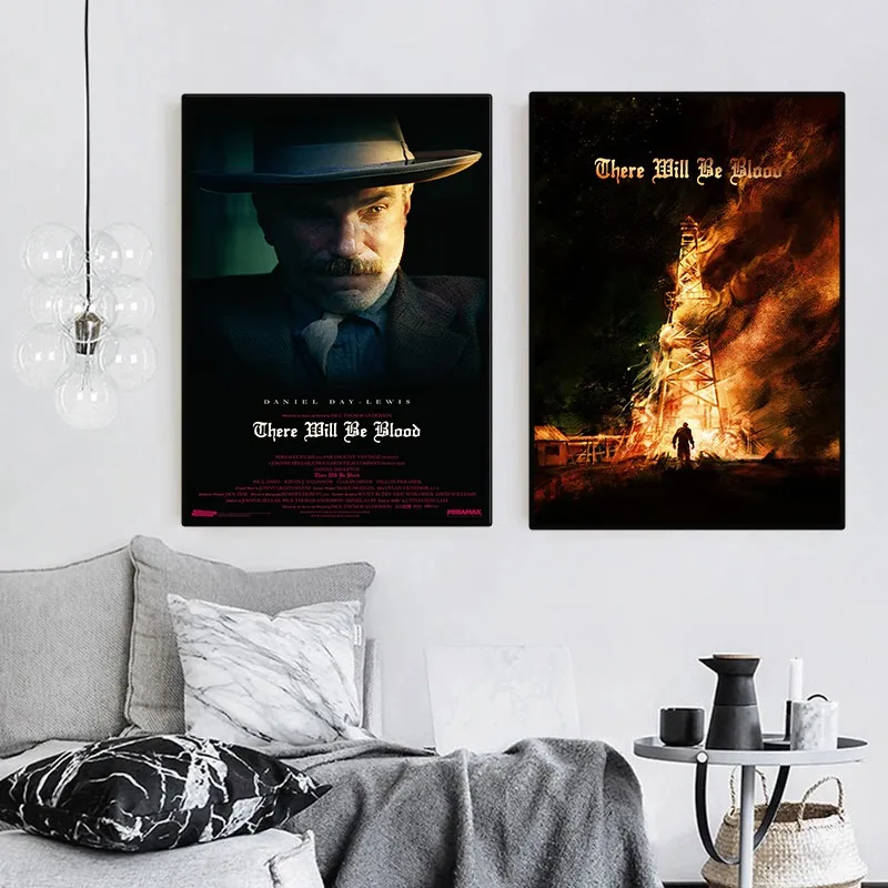 Vintage Classic Movie There Will Be Blood Poster Minimalist Fantasy Film Canvas Painting Wall Art for Living Room Home Decor