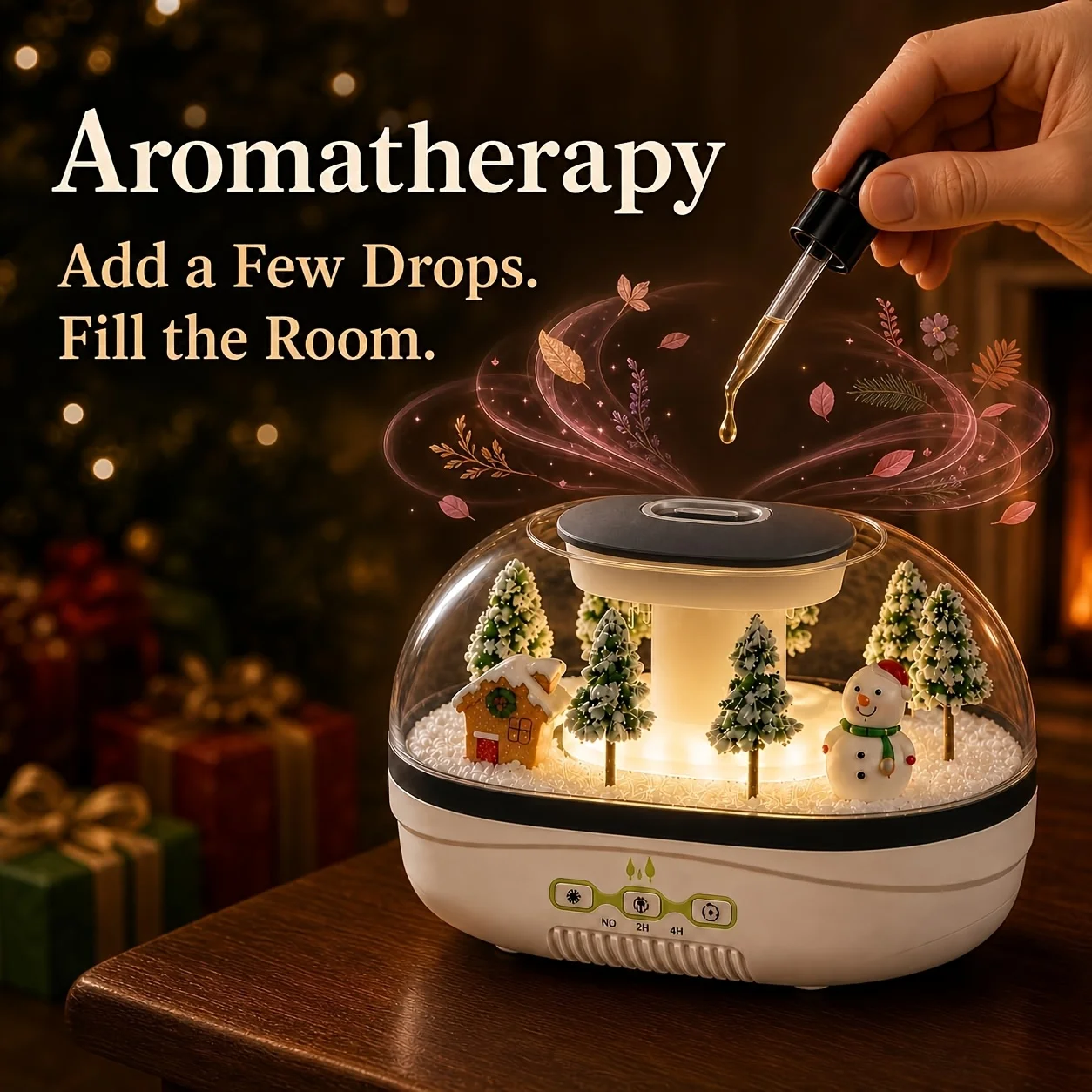 Snowman Air Humidifier,Simulate Raindrops,Aroma Diffuser,Home Christmas ...