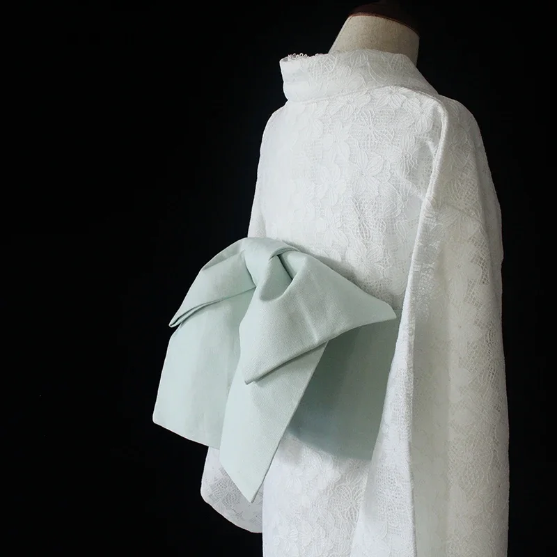 Kimono giapponese da donna Cintura in tela tinta unita Obi con baccello accessori tradizionali Yuakta Abito a vita larga