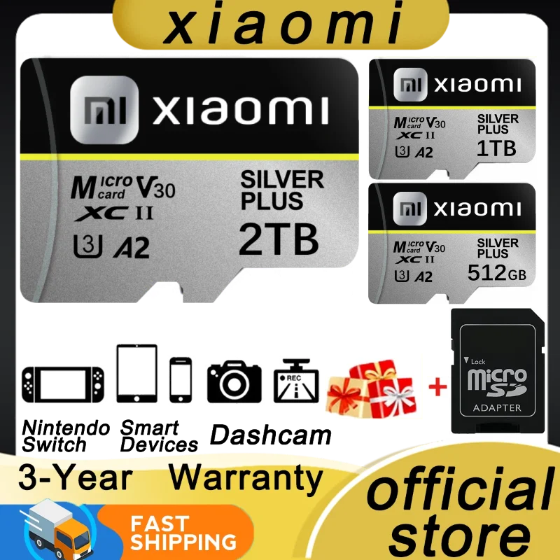 

Карта памяти Xiaomi Micro TF/SD, 1 ТБ, 2 ТБ, 256 ГБ, 512 ГБ, высокоскоростная SD-флеш-карта V30, карта памяти для телефона/ноутбука/настольного компьютера/камеры