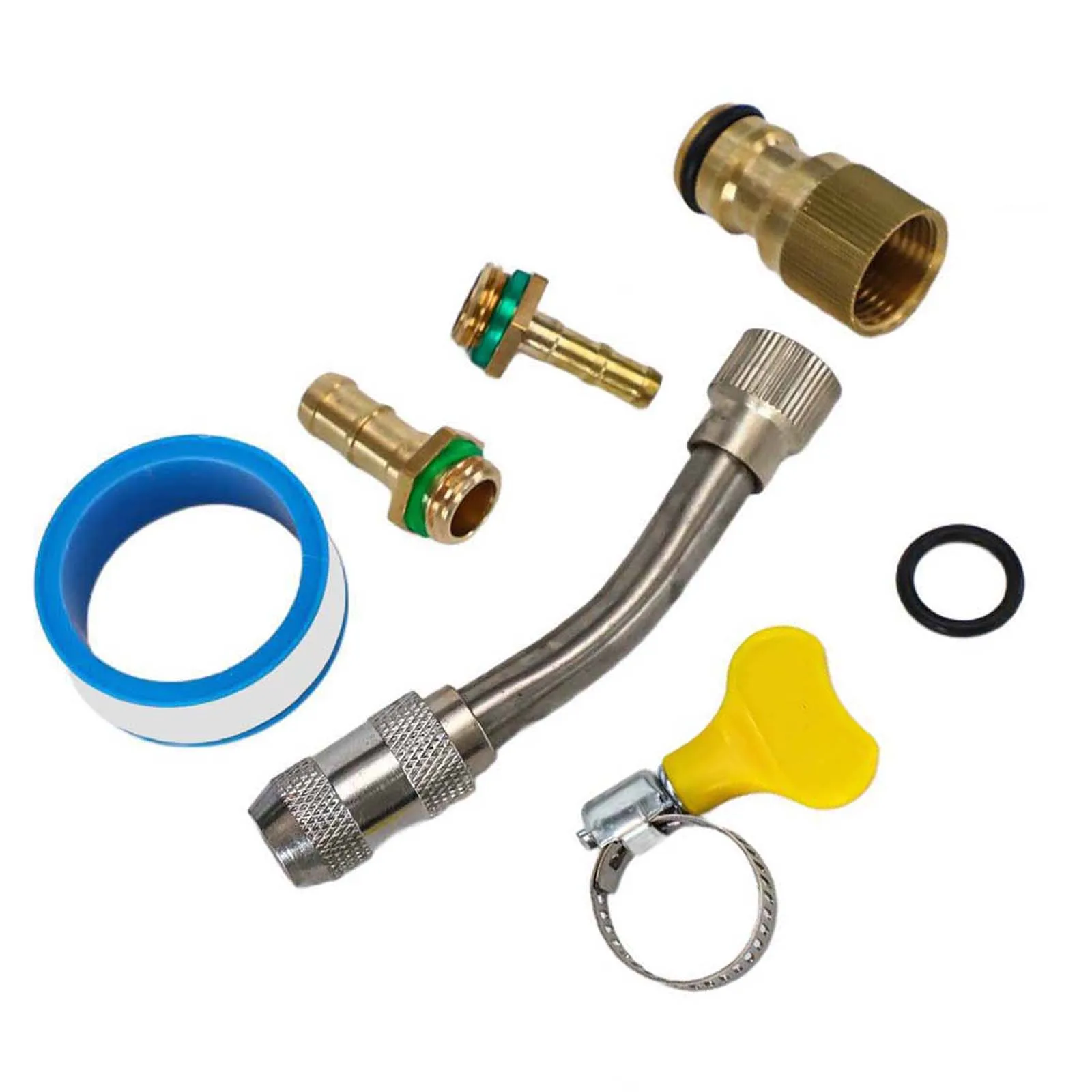 

44 Inch Stainless Steel Spray Rod with Brass Barb Connectors and Built In Shut Off Valve for Hose Attachment in Garden and Lawn