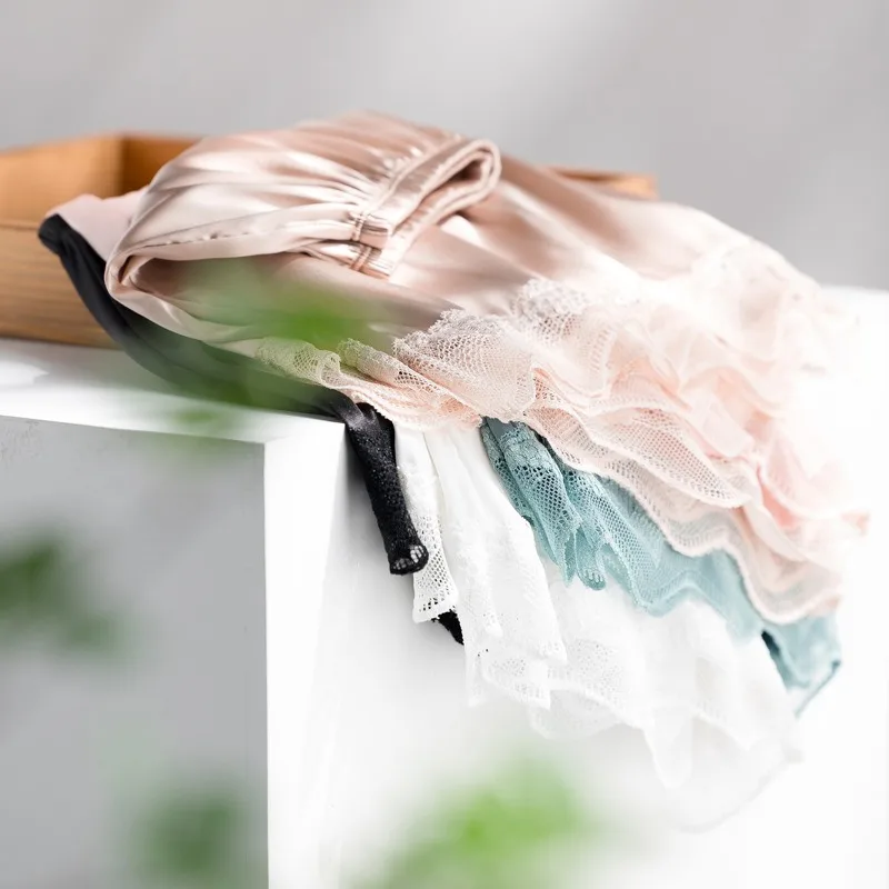 Женское летнее кружевное нижнее белье, женские тонкие мягкие атласные трусики, свободные защитные брюки, удобные домашние шорты из ледяного шелка