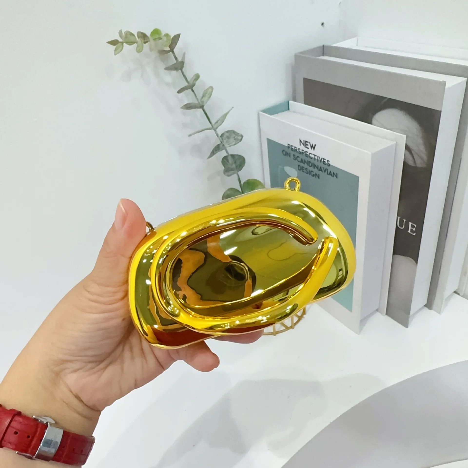 

Мини-золотой акриловый металлический клатч с застежкой, женский вечерний клатч для свадебной вечеринки, милый кошелек, сумки, серебро 925, весенняя новая мода