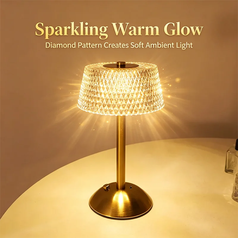 Recarregável led night light toque quarto noite lâmpada quarto estudo cabeceira atmosfera decoração de vidro led candeeiros mesa
