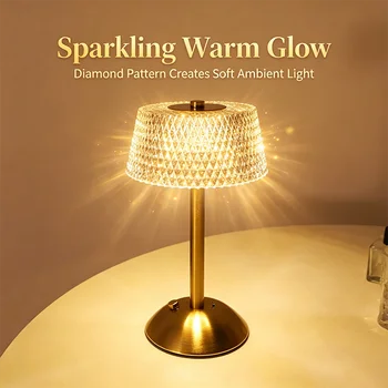 Rechargeable LED Night Light Touch Bedroom Night Lamp Bedroom Study Bedside Atmosphere Decoration Glass LED Table Lamps 1