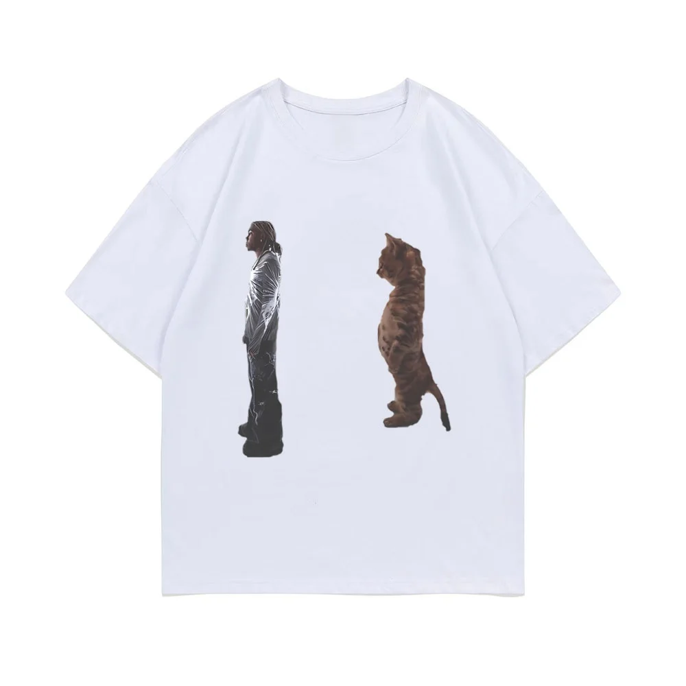 

Destroy Lonely Standing Cat Graphic T Shirt Men Women Oversized HIPHOP T-shirts Opium Playboi Carti Ken Carson QUICK DRY Tshirt